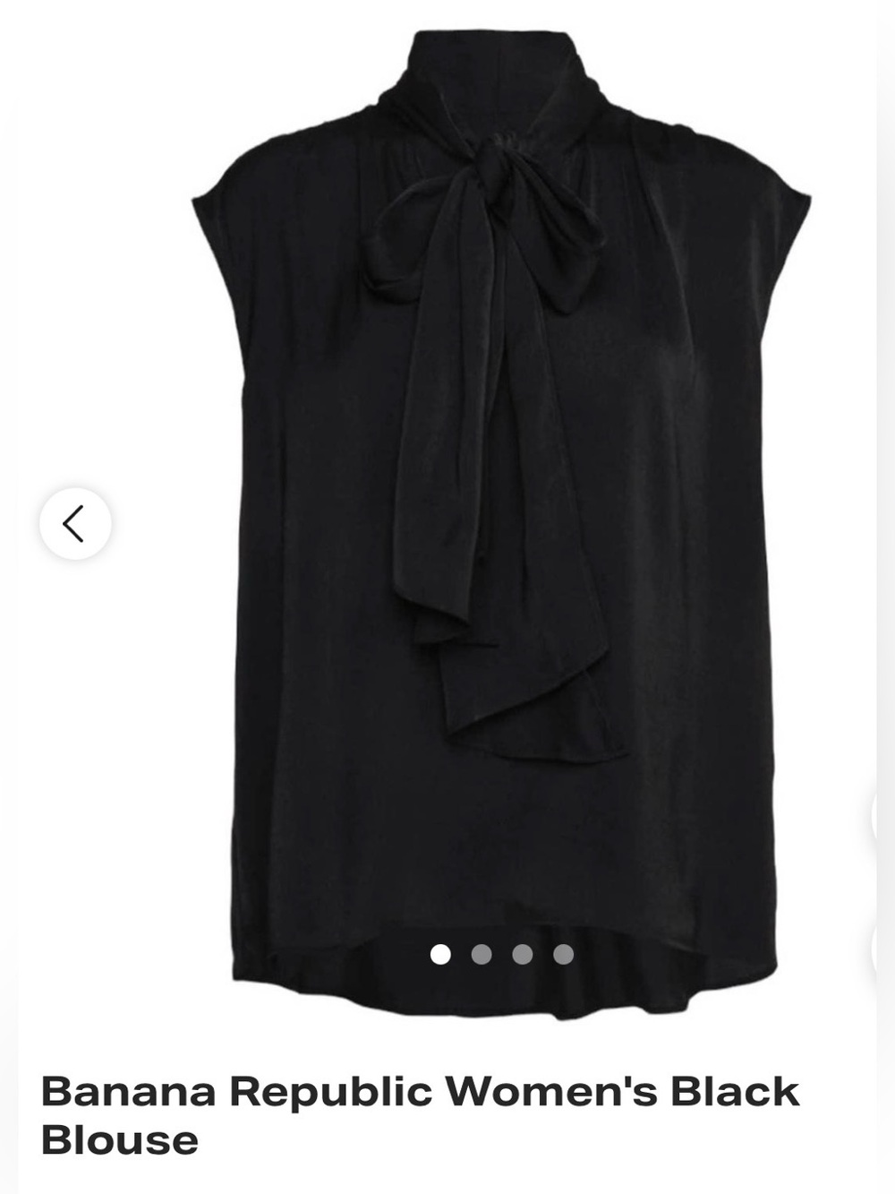 Banana Republic Women's Black Blouse | Cutout with Tie/Bow | size XXL
